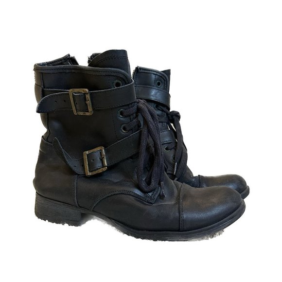 Dolce Vita Combat Boots Style 1357 - Worn-in Look - Size 9 - Zipper Side - Picture 1 of 16